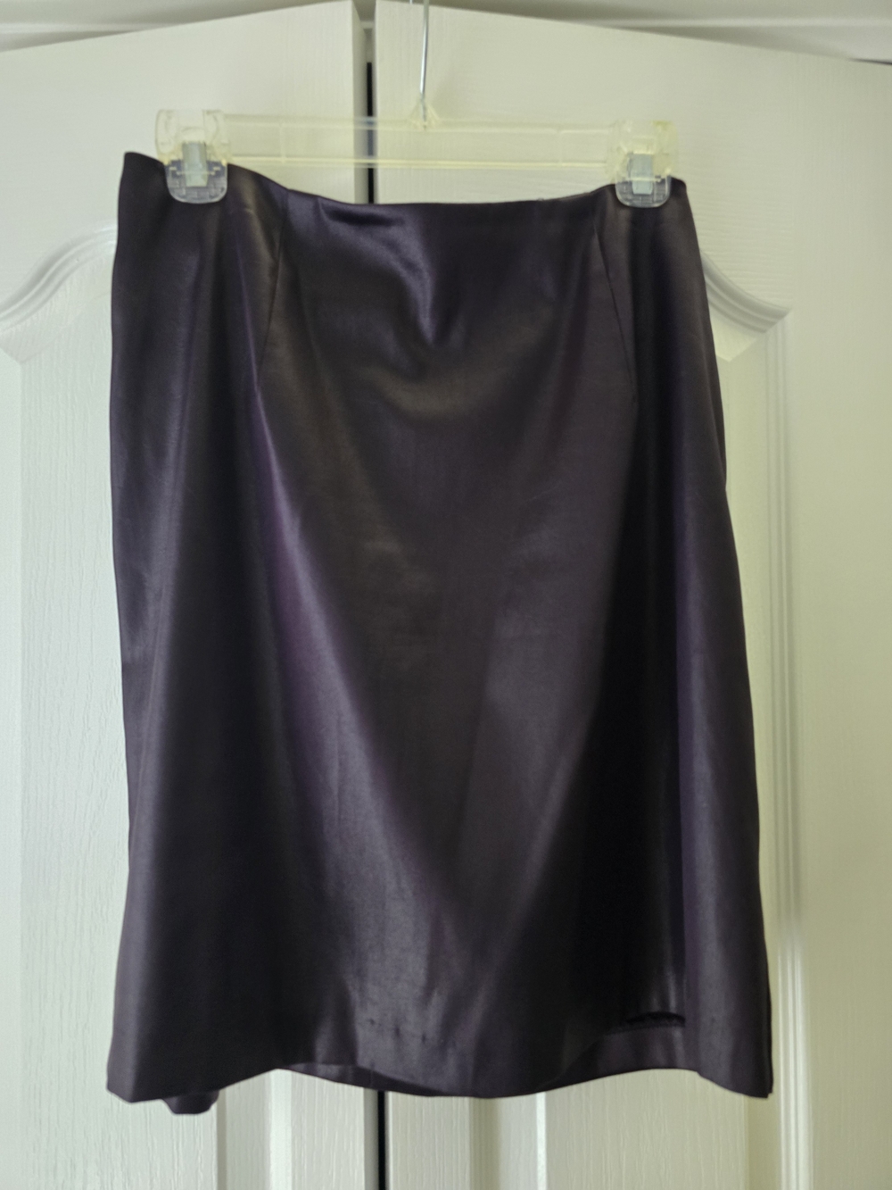 Purple Satin A-Line Skirt